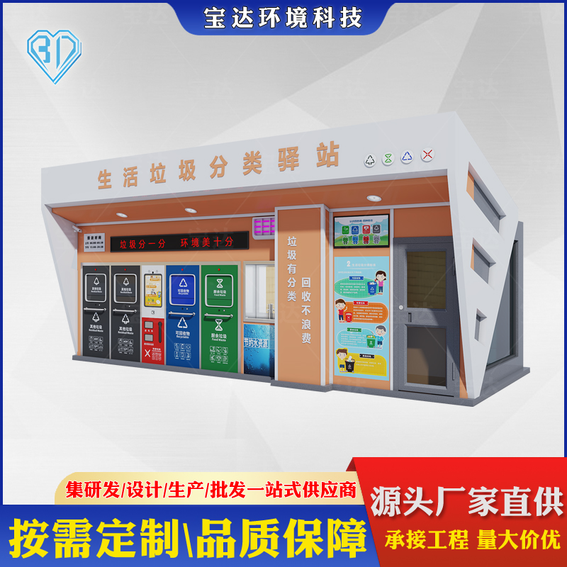智能環(huán)衛(wèi)分類(lèi)回收垃圾屋自動(dòng)感應(yīng)分類(lèi)收集站
